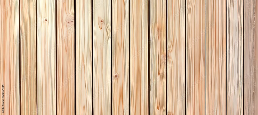 Fototapeta premium Light Wooden Planks Texture Background, Natural Interior Design With Vertical Parallel Boards