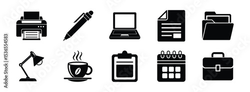 Office Supplies and Workspace Icons