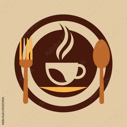  Restaurant and cafe logo vector illustration.