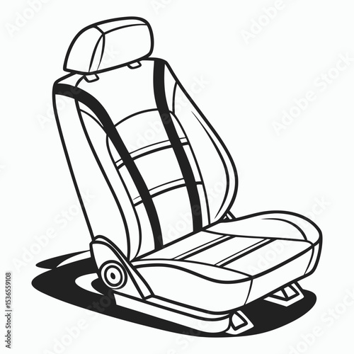 Modern car seat design, ergonomic and stylish automotive illustration