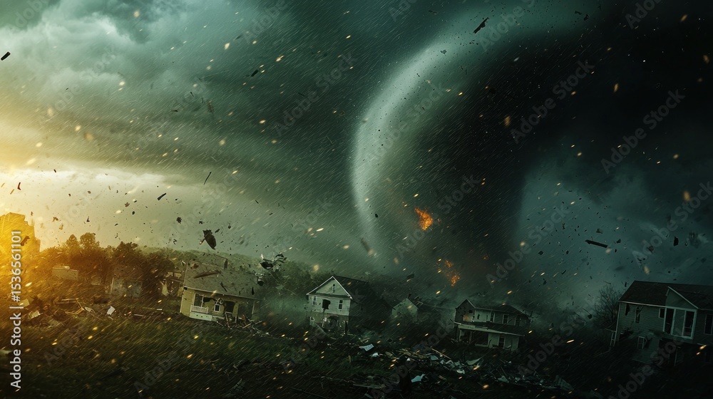 Fototapeta premium Tornado destruction
