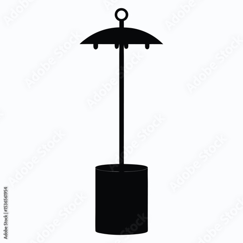 black umbrella isolated on white background