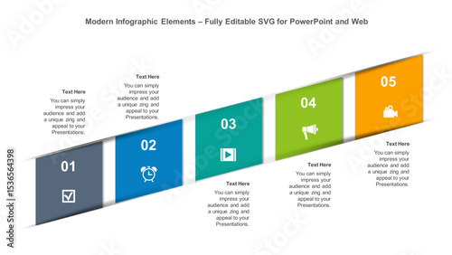 Modern Infographic Elements – Fully Editable SVG for PowerPoint, Web, Illustrator, and most vector-based applications. Ideal for presentations, infographics, and business slide designs.