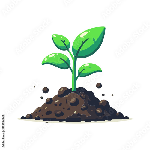 A vibrant green sprout growing from soil, ideal for websites or blogs about gardening, nature, new beginnings, sustainability, or environmental themes.