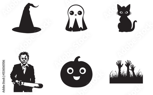 black and white halloween icon
