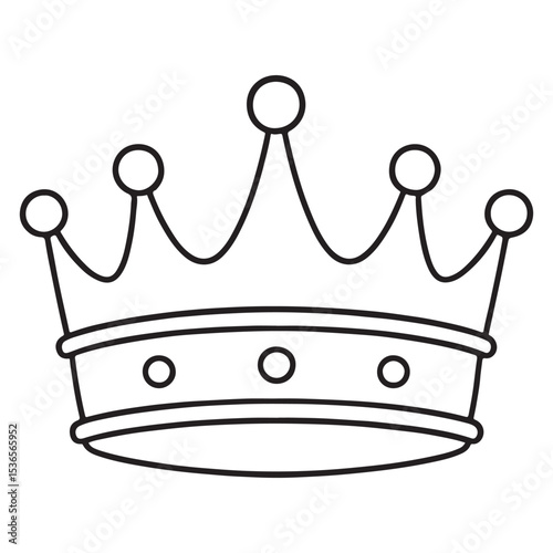Crown Silhouette with Ornate Patterns in Flat Vector