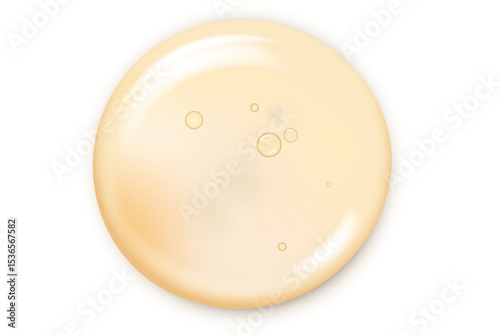 Drops of cosmetic serum on white background