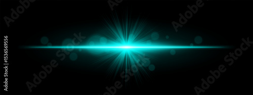 Light burst. Star-shaped flash with radial rays and soft bokeh on black background, ideal for magic, fantasy or romantic glow effects.