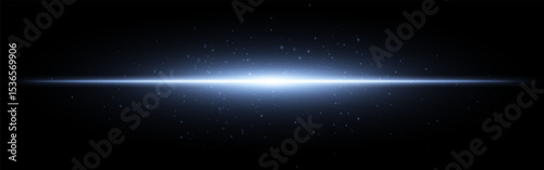 Light burst set icon. Aqua horizontal flash with subtle particles and gradient beam on dark background, perfect for tech or digital interface themes.