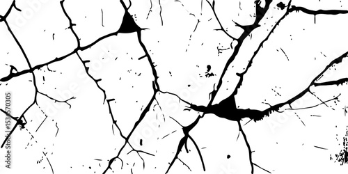 Abstract Broken Concrete Texture with Deep Cracks on Transparent Background – Perfect for Urban Decay and Distressed Surface Designs