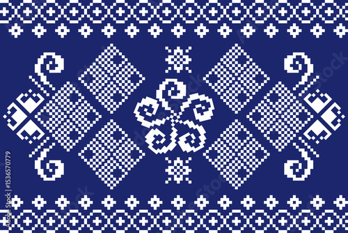 knitted pattern with snowflakes