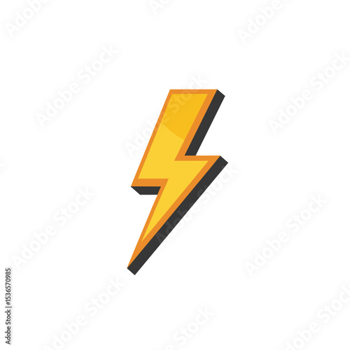 Free Download Isolated yellow lightning bolt, energy concept , with space for copy - GFXLoad