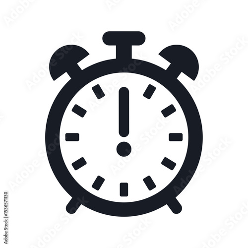 Alarm clock icon, time management concept, for websites