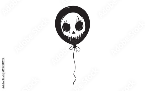 halloween black and white balloons