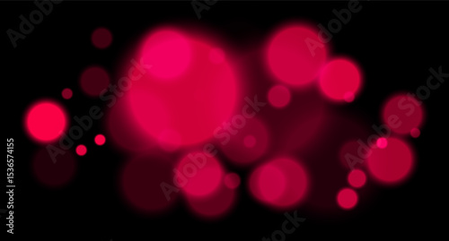 Red glowing bokeh with layered circle particles and blur effect on black backdrop. Creates a dramatic, energetic visual for digital compositions.
