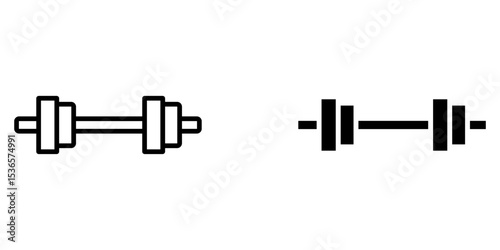 barbell icon white on background