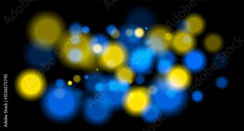 Multicolored glowing circles with blur on black background. Soft depth effect with vibrant color contrast.
