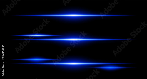 Horizontal glowing beams in layered layout with smooth edges and intensity gradients, ideal for interface design or sci-fi visuals.