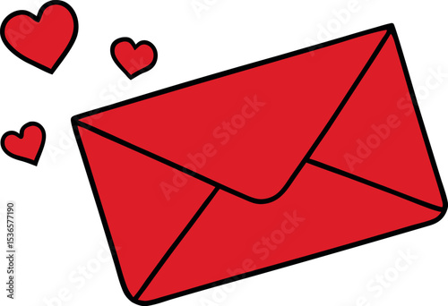 Open Letter Hearts vector 