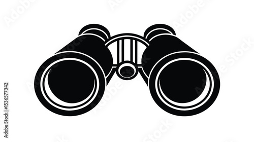 binocular silhouette icon art and illustration