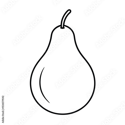 pear icon line art design 