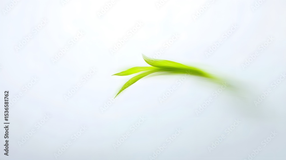 Fototapeta premium Abstract Green Leaf Swirl Minimalist Nature Photography