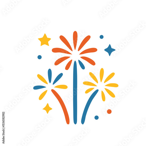 A vibrant fireworks icon symbolizing celebration, victory, and joy during Indonesia’s Independence Day. Great for festive visuals and commemorative themes.