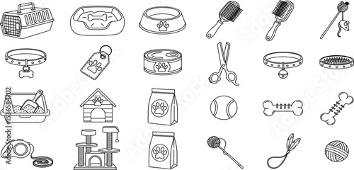 Pet Care Icons Vector Pack Grooming, Vet Services, Dog Walking & More High-Quality Animal Care Illustrations Perfect for Pet Business Branding