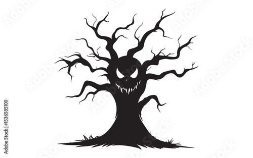 vector illustration of a halloween tree