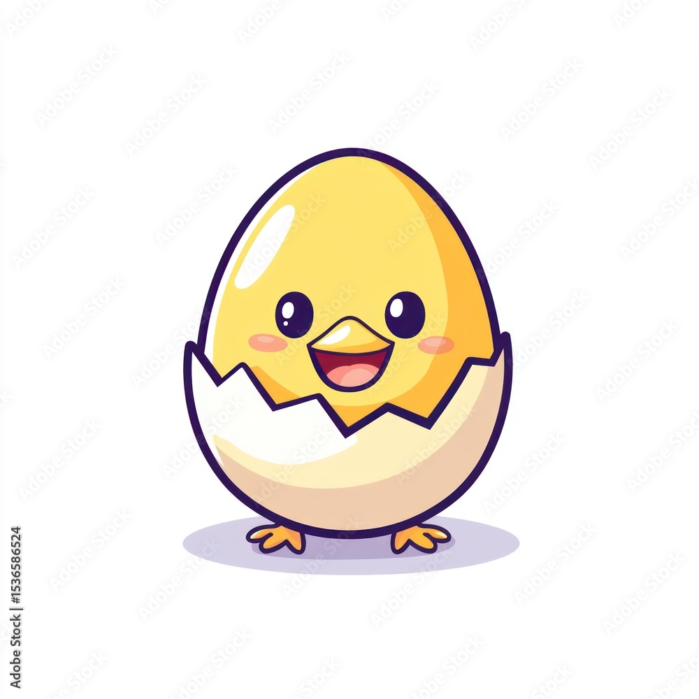 Fototapeta premium Cute egg chick character illustration