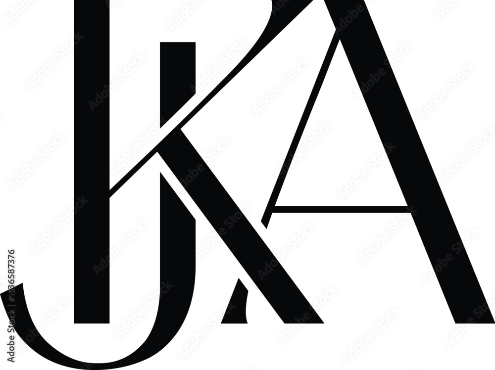 Naklejka premium Vector KJA, KAJ logo