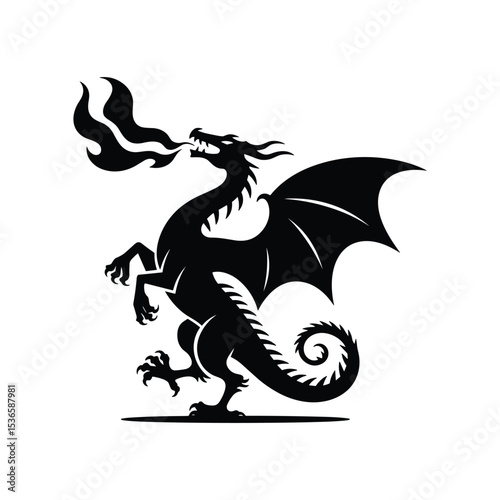 black dragon vector illustration