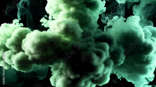 Abstract ink formations in deep green hues.