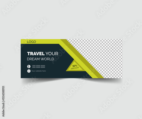 Travel agency facebook cover poster template