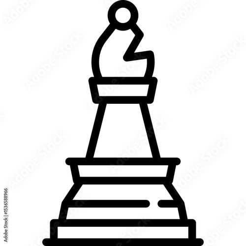vector illustration of a bishop chess