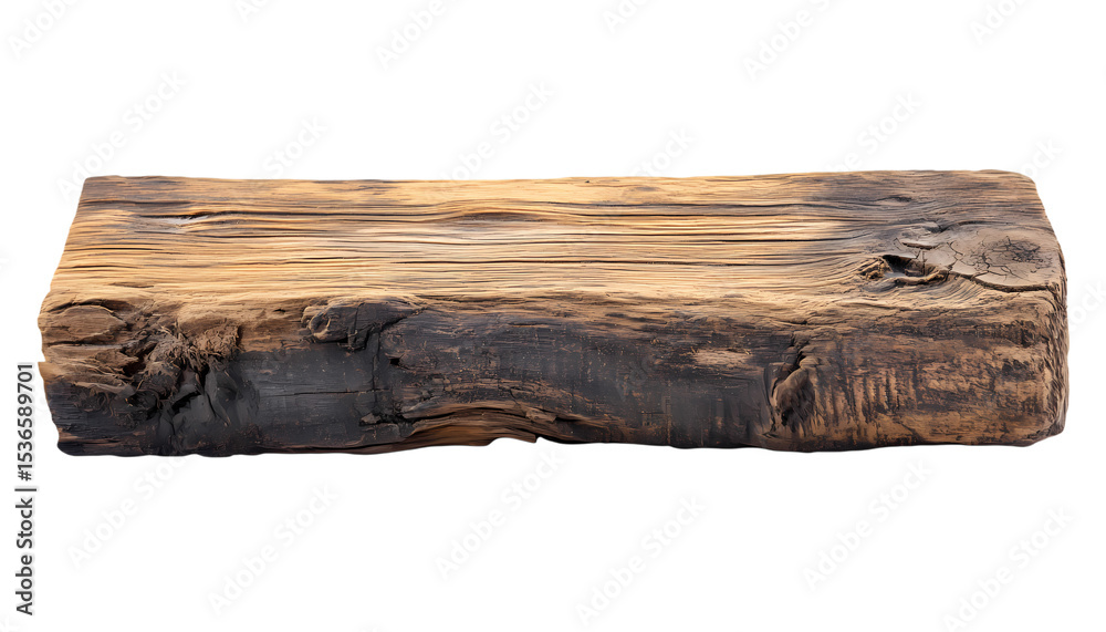 Fototapeta premium Rustic Wooden Slab Perfect for Product Displays Design Inspiration isolated on transparent background