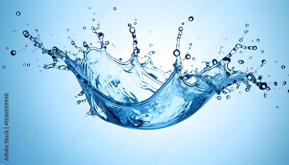 Obraz premium Water splash in light blue
