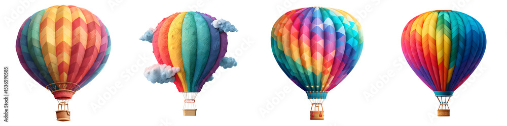 Fototapeta premium Colorful hot air balloons soaring in the sky