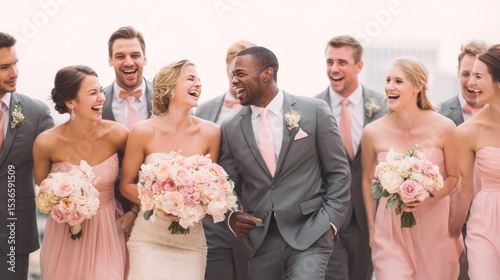 Encourage the wedding party to share a joke or funny story, capturing spontaneous laughter and authentic expressions