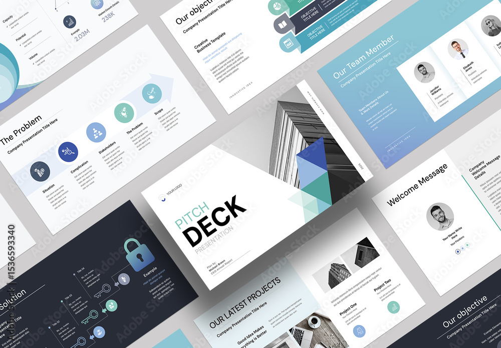 Pitch Deck Presentation Template Stock Template | Adobe Stock