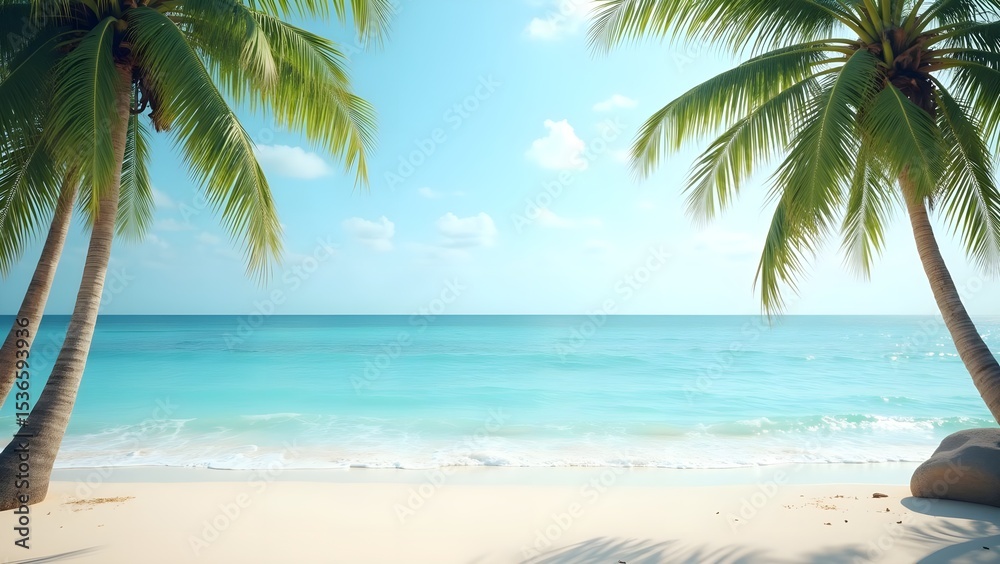 Obraz premium Peaceful Minimalist Tropical Beach Scene in Natural Light