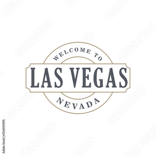 Fun vector retro design of Las Vegas city silhouette suitable for stickers or prints