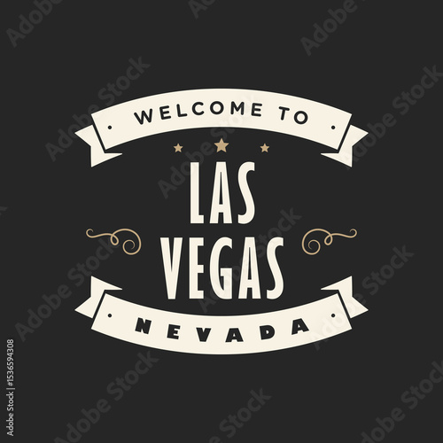 Fun vector retro design of Las Vegas city silhouette suitable for stickers or prints