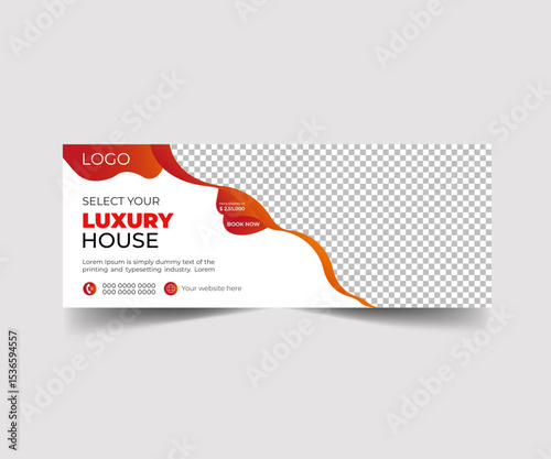 Real estate house property facebook cover poster template 