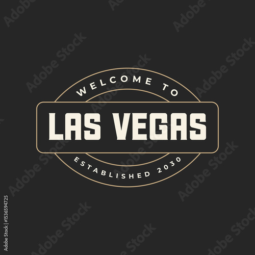 Fun vector retro design of Las Vegas city silhouette suitable for stickers or prints