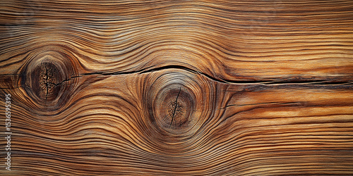 Exclusive a Close-Up View of a Wooden Surface, Showcasing the Rich Texture and Natural Grain Patterns of the Wood