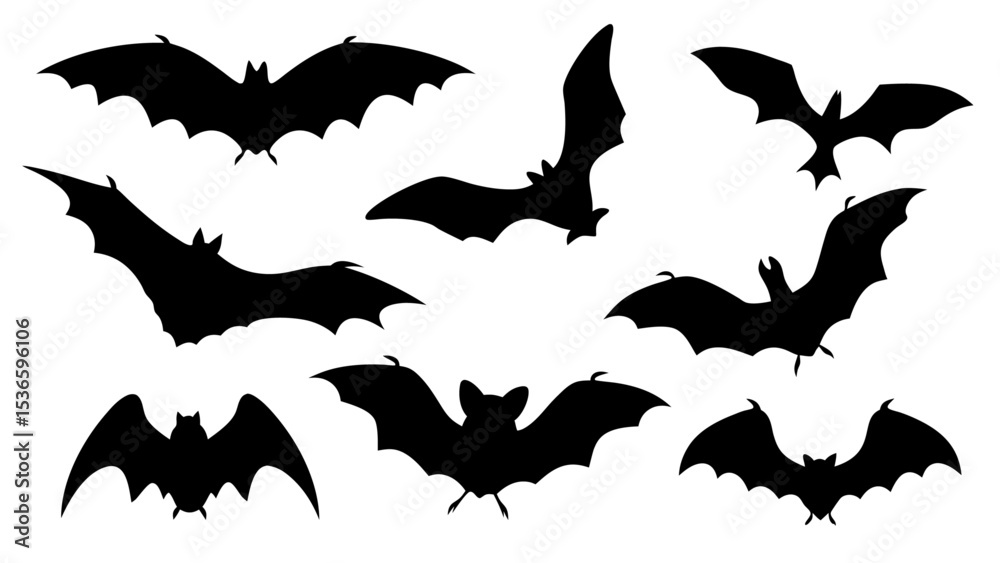 Fototapeta premium Set of halloween bat