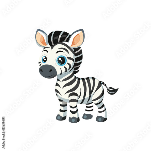 Cartoon  baby zebra design collection with Watercolor vector art on white background in Adobe Illustrator Artwork