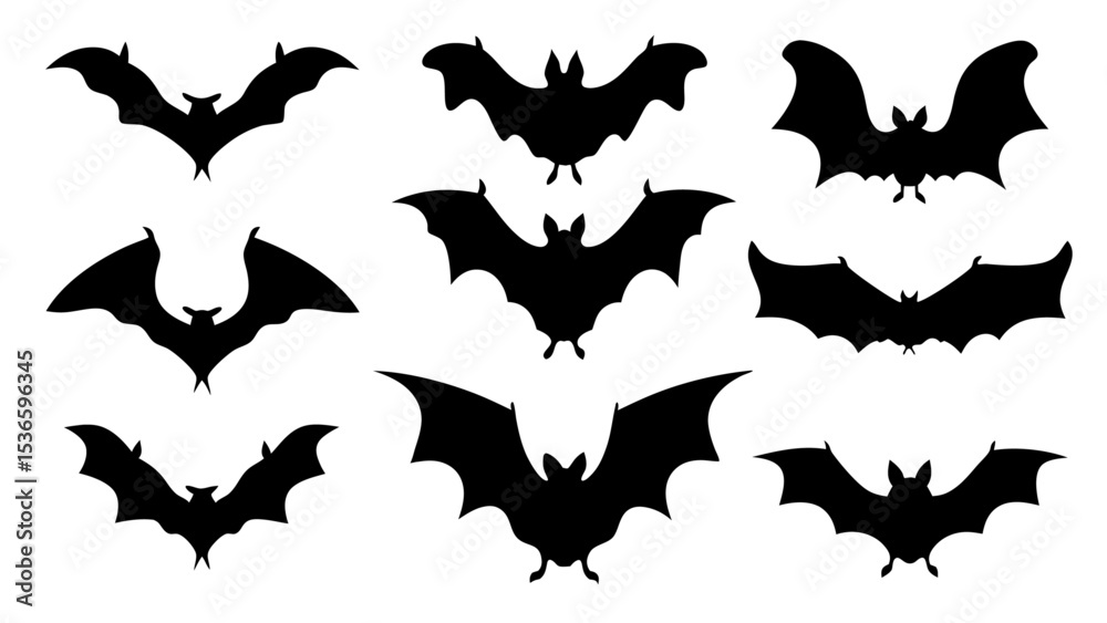 Naklejka premium Set of halloween bat