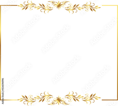 frame with leaves gold border Golden Border Warm Color Frame	
